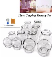 12x Thick Glass Fire Cupping Set Traditional Chinese Vacuum Therapy Massage Kit
