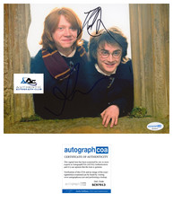 DANIEL RADCLIFFE AND RUPERT GRINT AUTOGRAPH SIGNED 8X10 PHOTO HARRY POTTER ACOA