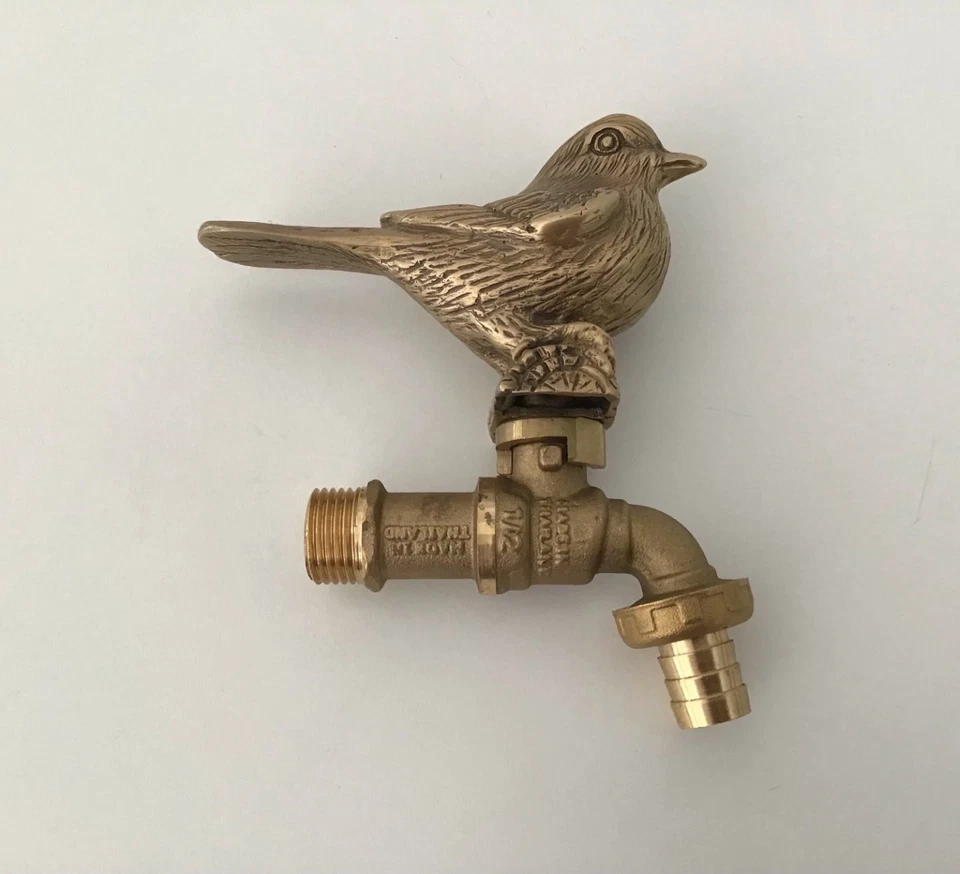 Outdoor Garden Brass Tap Home Decor Faucet (Bird) Easy DIY/ Easy Turn On/Off - image 3 of 4