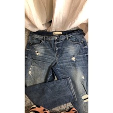 Gap Woman's Mid Rise Girlfriend Jeans stretch distressed Reg 33