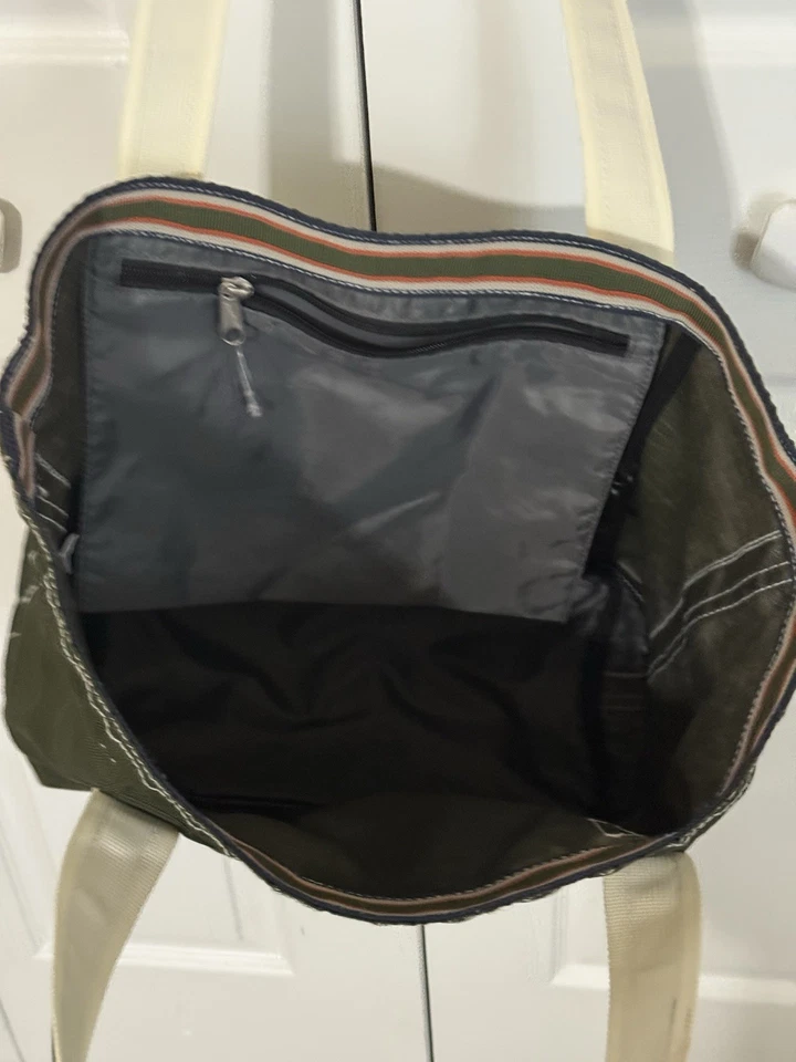 Bolso de Mano Eddie Bauer De Colección Verde Bordado Logo Talla Mediana Foto 3 de 4