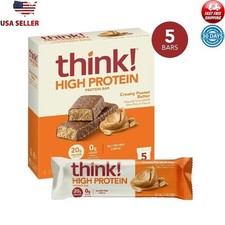 High Protein Peanut Butter Bars Gluten Free Snack 20g Protein Low GI 5 Count New