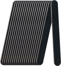 20 Pack 100/180 Grit Nail Files, Black Professional Reusable Emery Boards Nail F