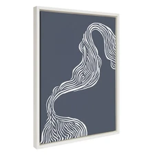 Sylvie Rich Blue Abstract River Framed Canvas Wall Art by The Creative Bunch ...