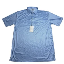 Collars And Co Semi Spread Collar Polo Size XL Blue Houndstooth Golf Performance