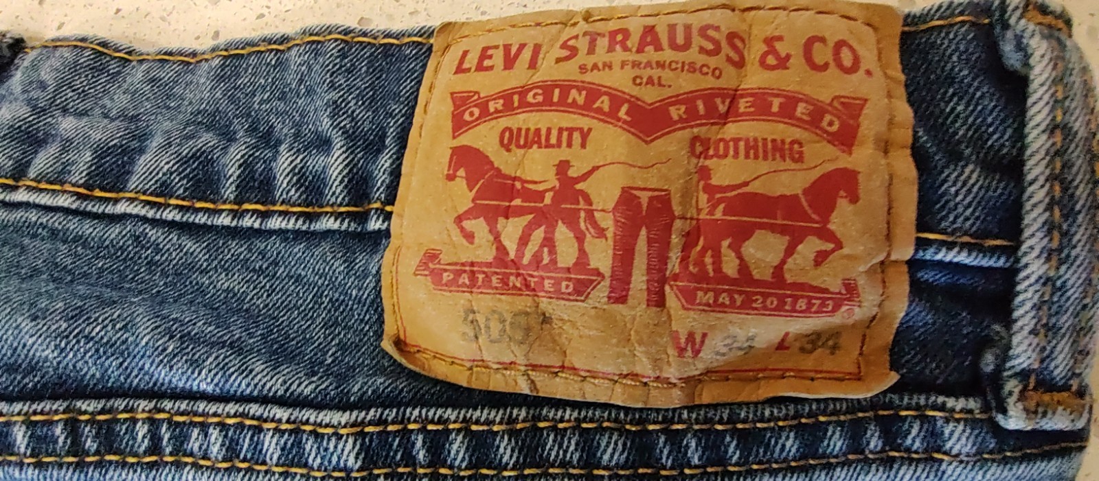 Men's Levi's 505 Blue Jeans 34 x 34 Red Tab thumbnail 4