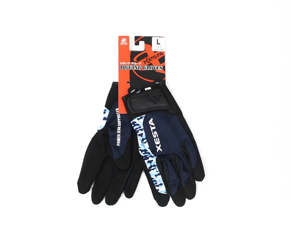 Xesta Jigging Gloves Size L Black Navy Camo (1874)
