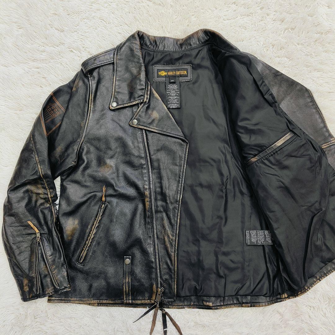 Hurley Davidson　ダブルライダース　黑　2XL　2017年　茶芯 Hurley Davidson ダブルライダース 黑 2XL 2017年 茶芯 Hurley