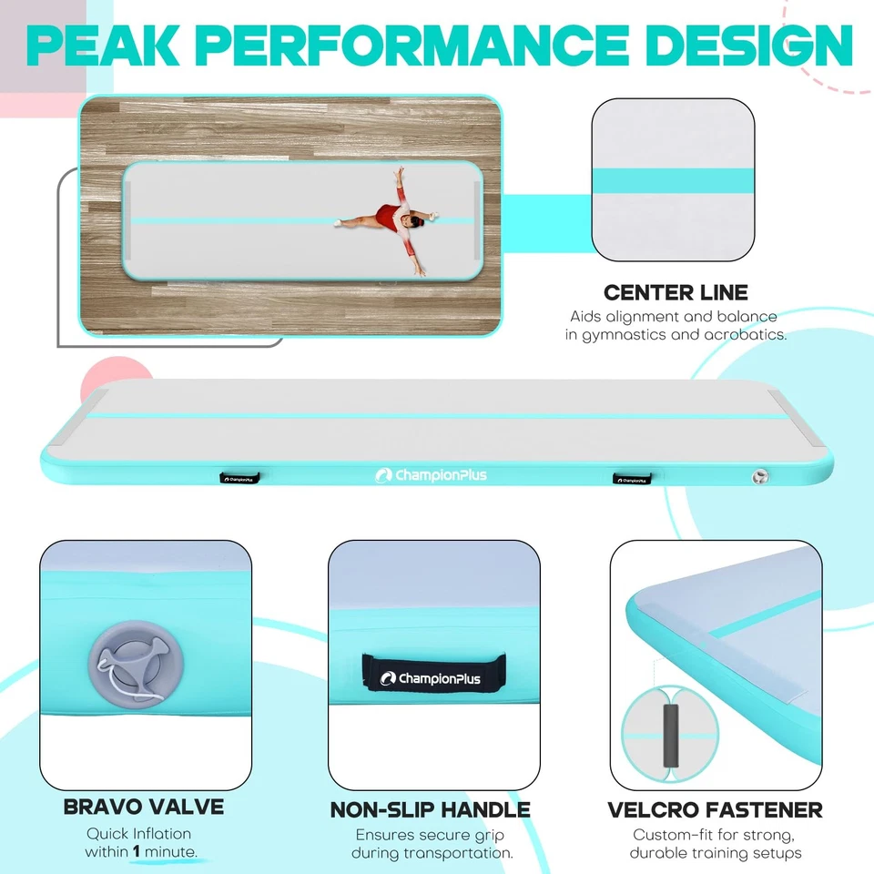 Alfombra inflable para gimnasia de 10 pies 13 pies 16 pies 20 pies 4... Foto 3 de 4