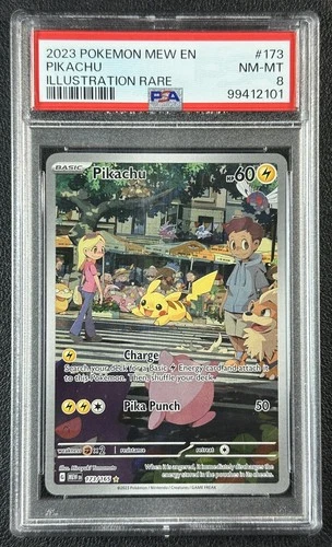 PIKACHU PSA 8 2023 POKEMON MEW EN #173/165 ILLUSTRATION RARE IR 101
