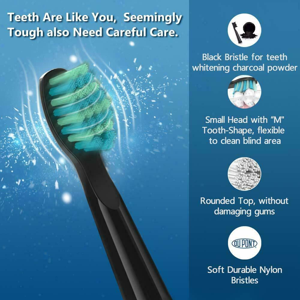 Rechargeable Sonic Electric Toothbrush Fairywill Brush Heads USB Charger Whiten