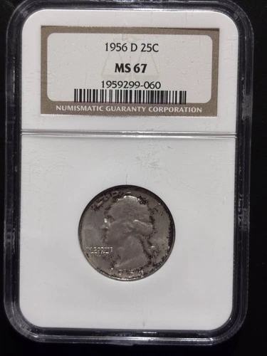 1956 D Quarter Dollars Silver Coinage NGC MS-67