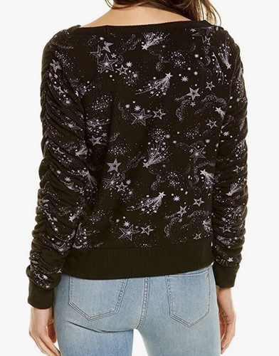 Chaser Damen Pullover schwarz & grau Sterne Print Langarm Rundhals weich Gr. S - Bild 6 von 11