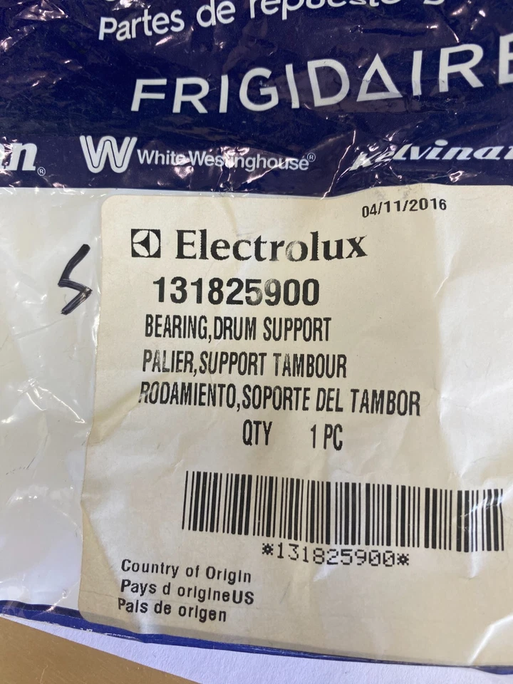 Suporte de tambor de rolamento de secador 131825900 Electrolux Frigidaire fabricante de equipamento original - Imagem 2 de 3