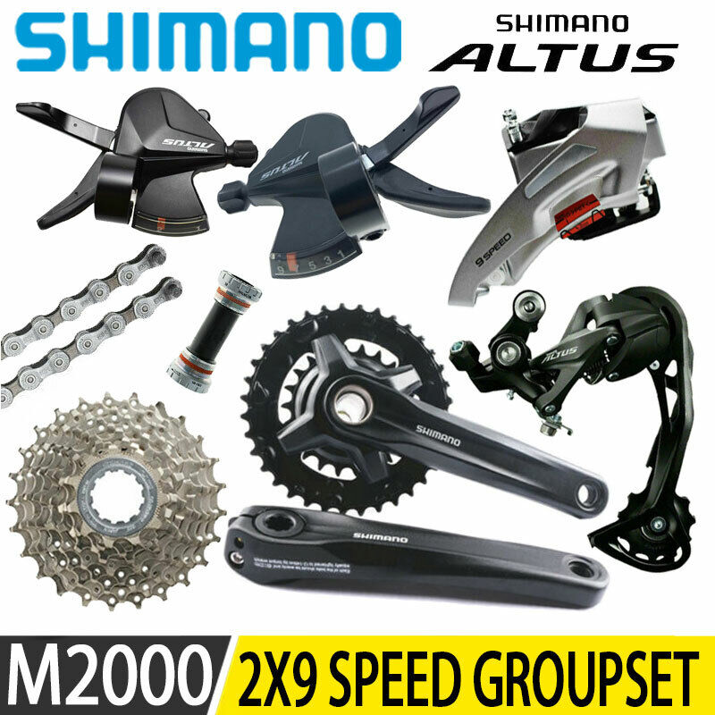 Shimano Alivio M2000 MTB Groupset 2X9 Speed Crankset 170MM 36-22T HG400-9  11-34T