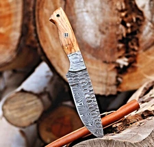 Custom Made Hand Forged Damascus Steel Fix Blade Hunting Survival Knife 2906