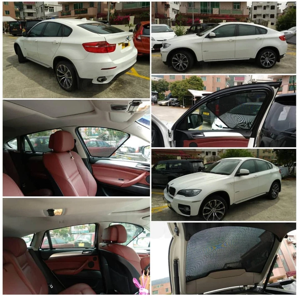 Removable window tint of Magnetic Sunshade for BMW X6 Set of 7 pcs Foto 2 de 4