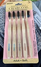 New Swissco Toothbrush Bamboo Charcoal Infused Bristles Adult Soft Pack Of 5