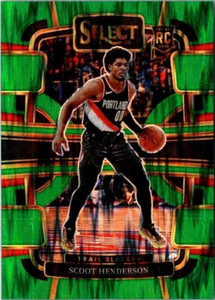 2023-24 Panini Select - Concourse Green Shock Prizm #77 Scoot Henderson (RC)