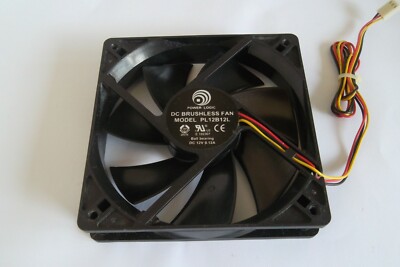 PC cooling fan Cooler Power Logic 120mm x 120mm DC 12V  .12A Pre-Owned