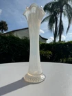 Vintage Fenton French Opalescent Spiral Optic Swung Vase - 11.5" MCM Pre-Logo