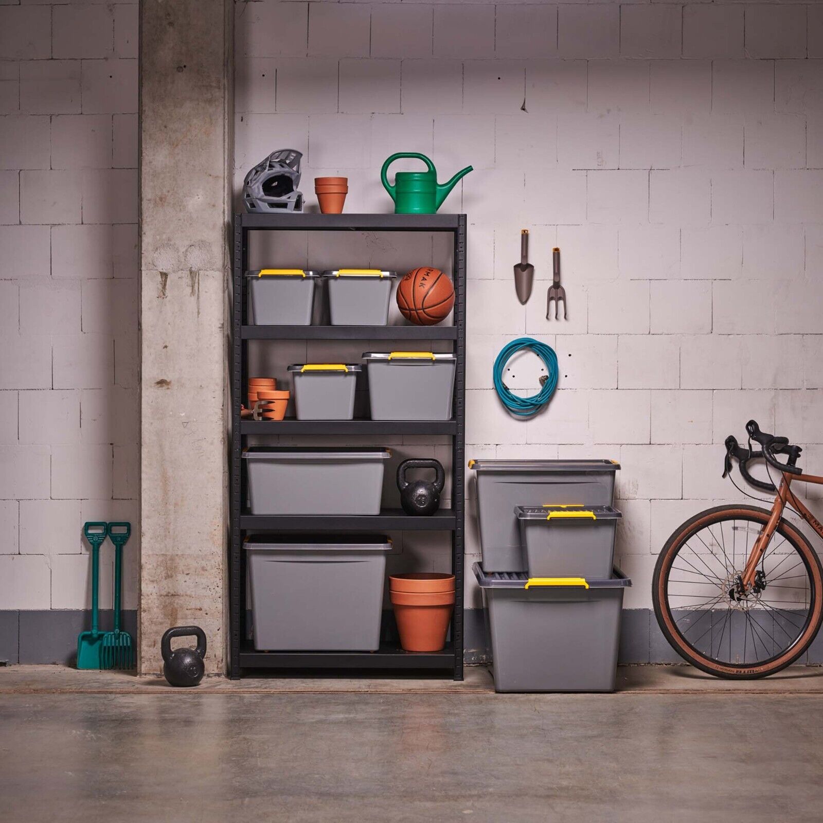 Aufbewahrungsbox Mit Deckel Clips Organizer Werkstatt Garage Plastikbox