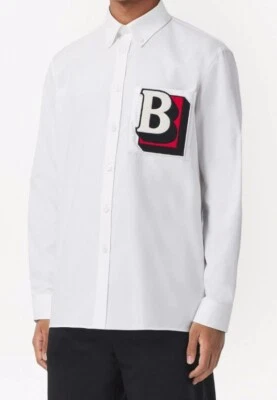Burberry letter-patch cotton shirt - Photo 1/4