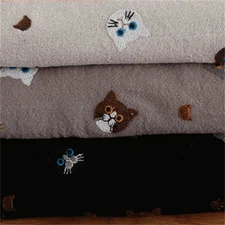 Hand-Made Cat Embroidery Fashion Decor Fabric Embroidered Cloth Household Goods