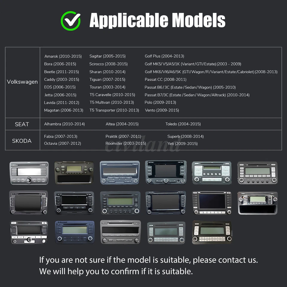 7" Car Stereo Radio GPS Apple Carplay Android 14 For VW Volkswagen Jetta Passat - Image 3 of 4