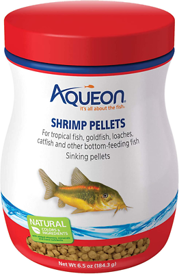 #ad #ad Aqueon Shrimp Pellets Sinking Food Tropical Fish Goldfish Loaches Catfish 6.5Oz $12.82