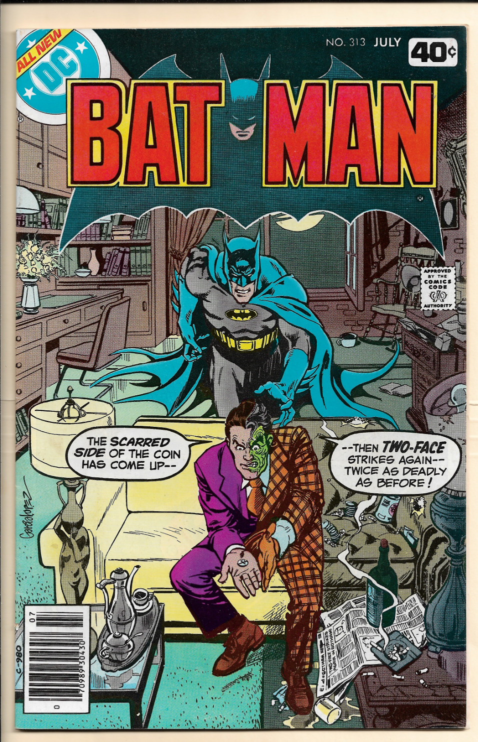BATMAN #313 VF- (1979) 1st appearance of Tim Fox, Two Face appearance! Newsstand
