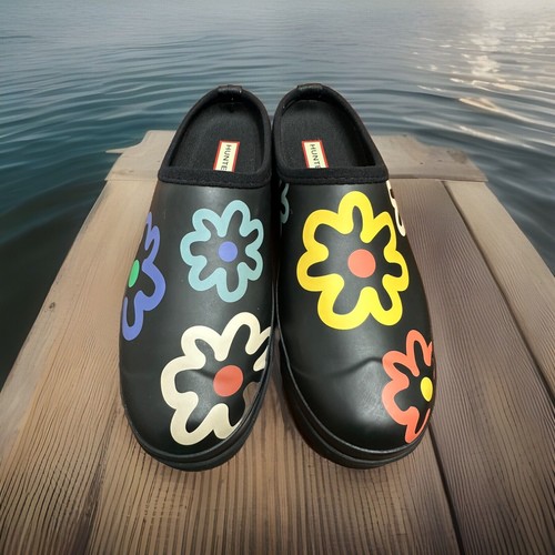 Hunter Play Clogs Größe US 11 EU 43 Flower Pop Print Garten Wasserdicht Schuh