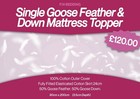 Single hotel quality goose feather & down box topper 100% cotton fully fitted