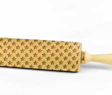 Engraved rolling pin wooden laser cut ANY PATTERN cookies embossed embossing pin