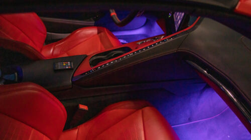 RGB LED Lights Mounted in Engine Bay/Side Cove/Footwell for Corvette C8 Z51 20+ - Picture 17 of 18