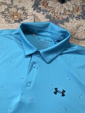 Under Armour The Playoff Polo Men's Blue Polka Dot Size XL Short Sleeve Golf