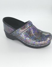 7466 Dansko Womens Metallic Ink Patent Professional Clog Size 38 EU 7.5-8 US