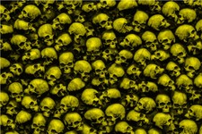 Yellow 3D Skulls Pile 24x36 Graphic Decal Vinyl Scooter Bike Motorcycle Car Wrap