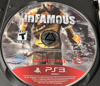 InFAMOUS (PlayStation 3 PS3, 09) Game Disc - Hits Replacement Case With Artwork