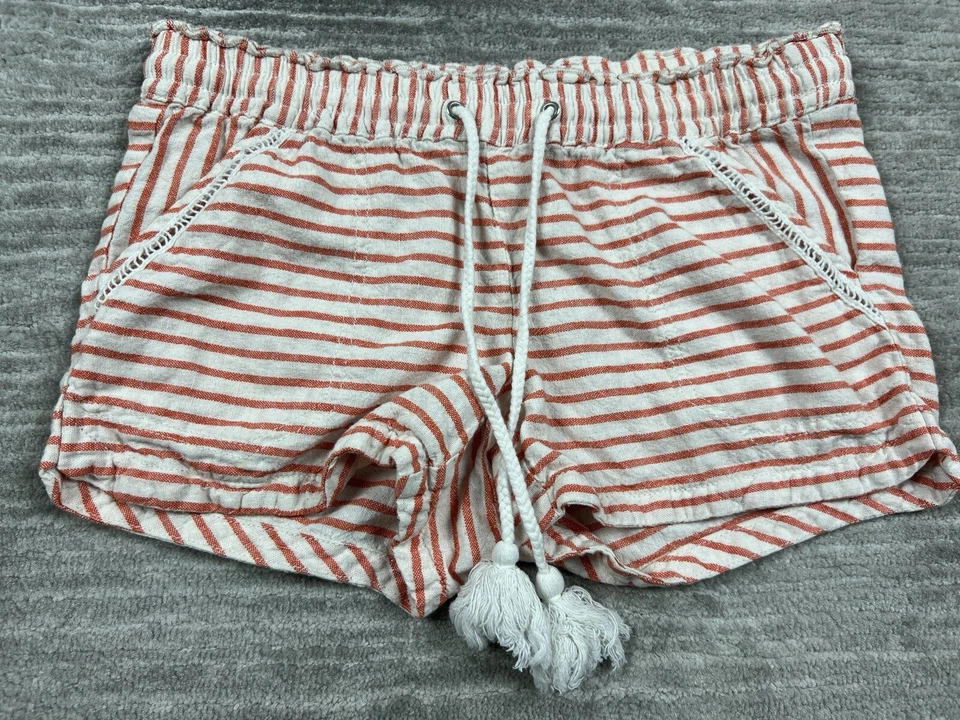 Jolt короткие женские маленький красный белый в полоску натяжной льняной смеси шнурок - Изображение 3 из 4