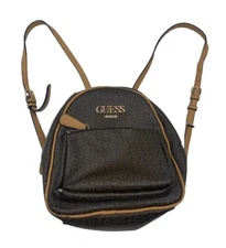 GUESS Manhattan  Backpack Womens Mini  Purse Brown Two Tone Logo sg762430 - Used