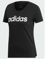 Adidas Women Tee Brushed Effect Linear Logo White or Black -Select Size MSRP 25