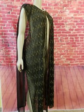 Mark  John By Gopal Artsy Black Beaded Women's Vest Long Cardigan size 3X R1