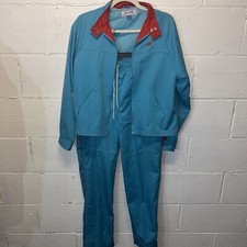 Vintage Country Players Two Piece Windbreaker Set womens med 80s track pair blue