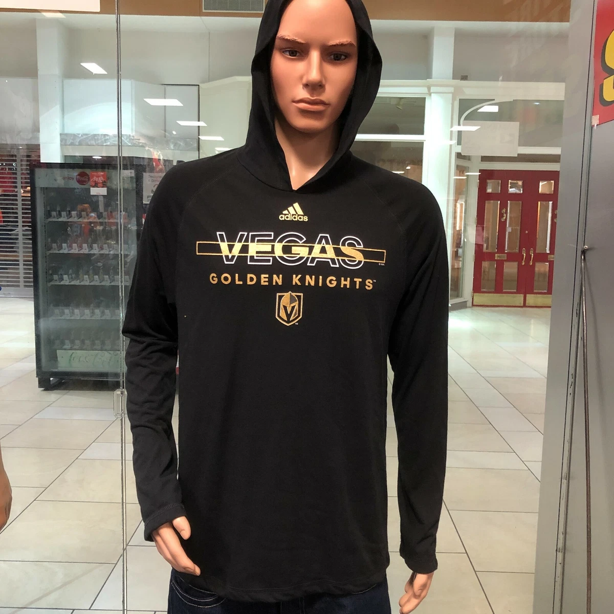 LAS VEGAS GOLDEN KNIGHTS PULLOVER HOODIE TSHIRT ADIDAS BLACK MENS