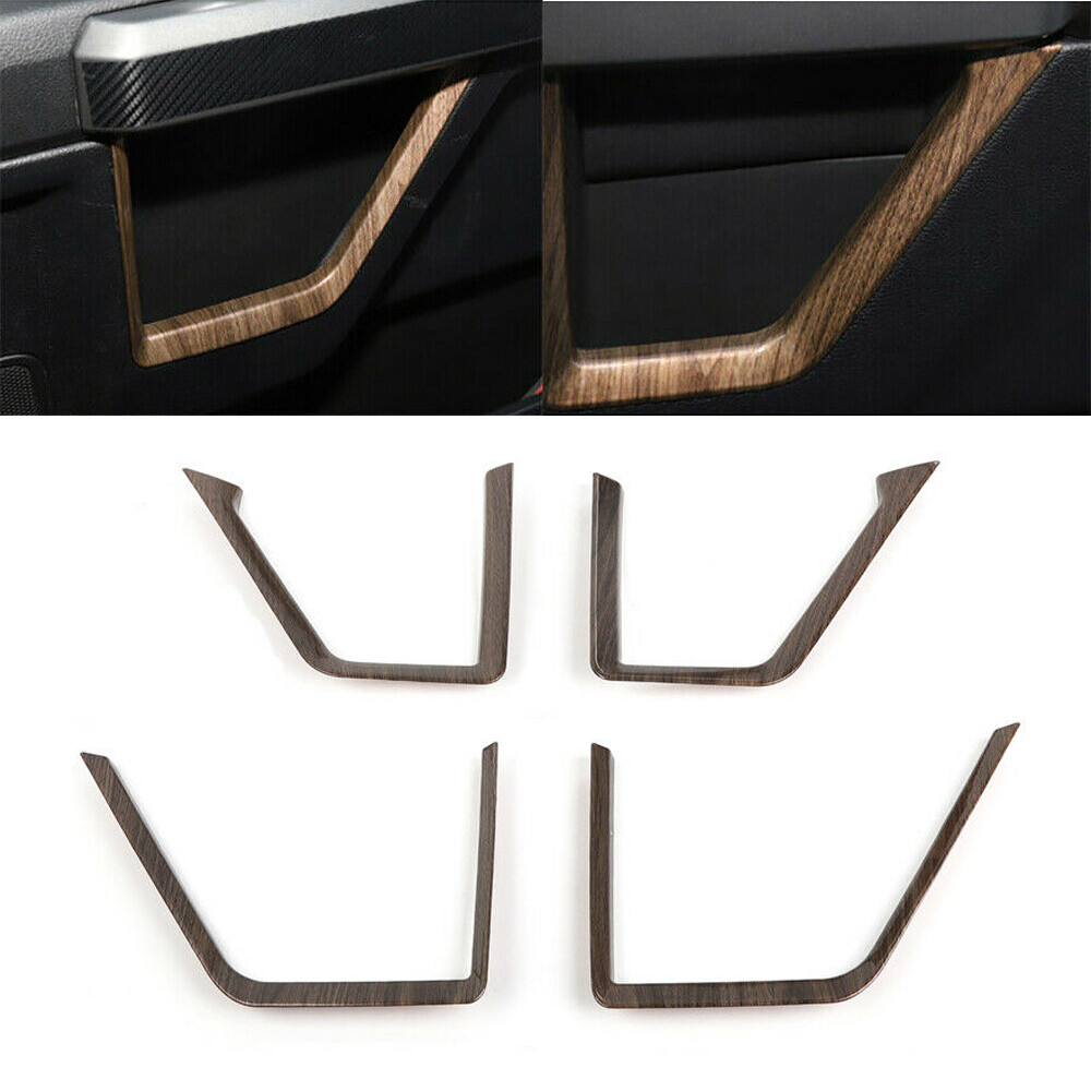 CheroCar Wood Grain Interior Door Frame Cover Trim For Ford F150 2015-2019 (4pcs)