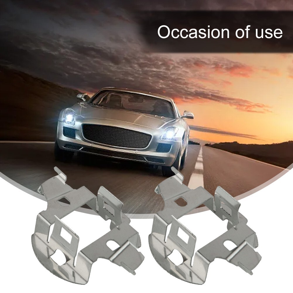 H7 HID Bulb Retainer Clips - Chrome Adapter Holders For Audi, BMW, Mercedes, VW & Saab