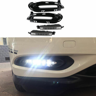 For Honda HR-V Vezel 2015-2018 RS Style Led White Color DRL Front Fog Light Lamp