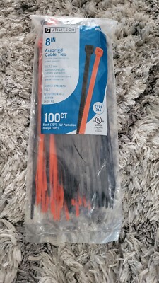 UTILITECH 8 in. Assorted Cable Ties 100 ct.  75 lb. Strength