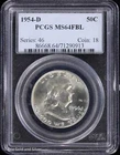 1954-D 50C Franklin Half Dollar PCGS MS 64 FBL | Uncirculated UNC BU